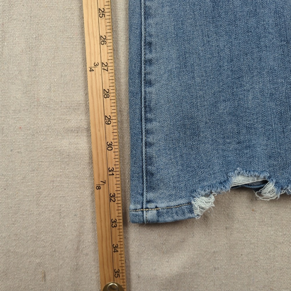 Risen Jeans Womens 30 Blue Distressed Flare Stretch Boho Hippie - Picture 5 of 16